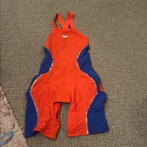 Speedo Orange and Blue Tech suit Kneeskin Racing Suit